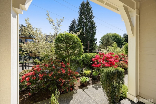 view of yard with fence