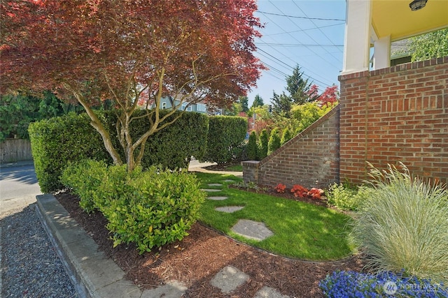 view of yard with fence
