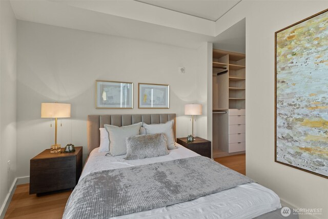 121 Stewart St Unit 2807, Seattle, WA 98101 - bedroom featuring wood finished floors and a closet