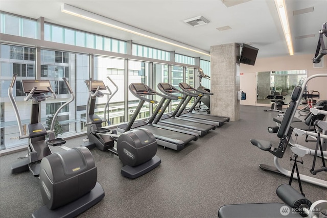 121 Stewart St Unit 2807, Seattle, WA 98101 - workout area with plenty of natural light