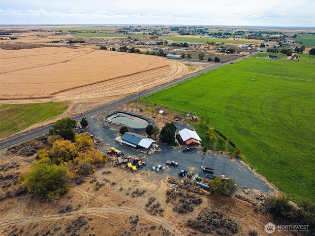 drone / aerial view featuring a rural view