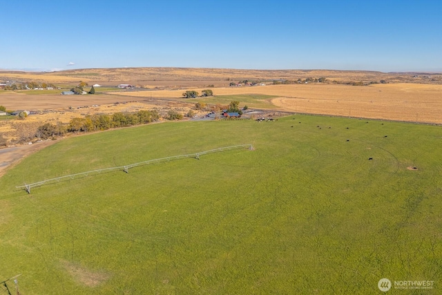 drone / aerial view with a rural view