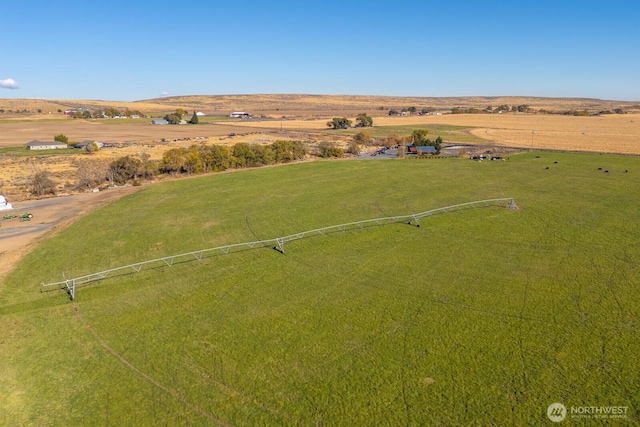 drone / aerial view with a rural view