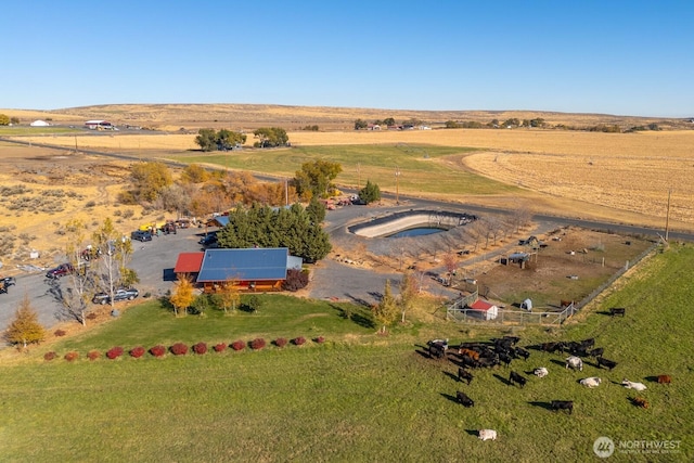 bird's eye view with a rural view