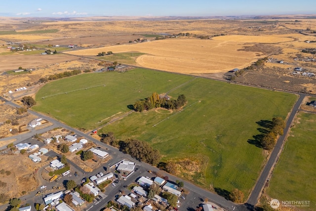 bird's eye view with a rural view