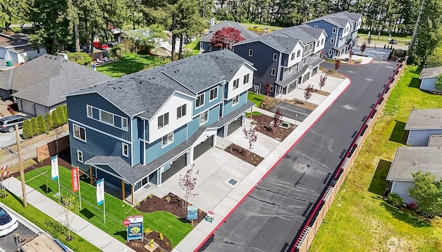 bird's eye view with a residential view
