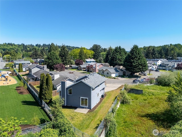 aerial view of residential area