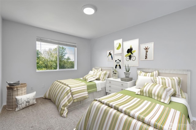 bedroom featuring baseboards and carpet