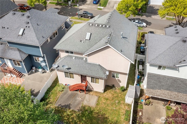 bird's eye view with a residential view