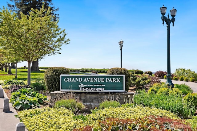 view of community sign