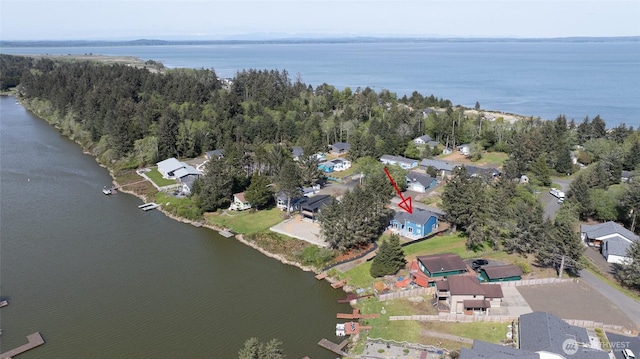 293 Glacier Ct SE, Ocean Shores, WA 98569 - birds eye view of property with a water view
