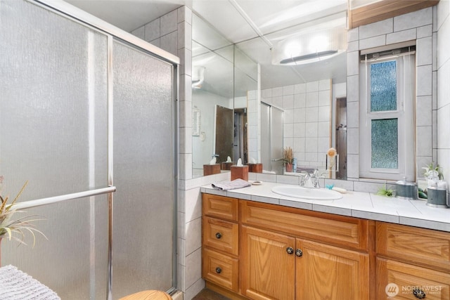 51 N Old Mill Hill Rd, Hoodsport, WA 98548 - bathroom with vanity and a shower stall