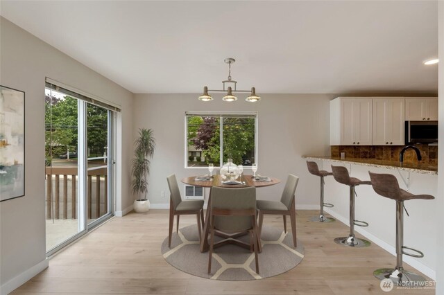 16820 6th Ave W Unit A4, Lynnwood, WA 98037 - dining room featuring light wood-style flooring and baseboards