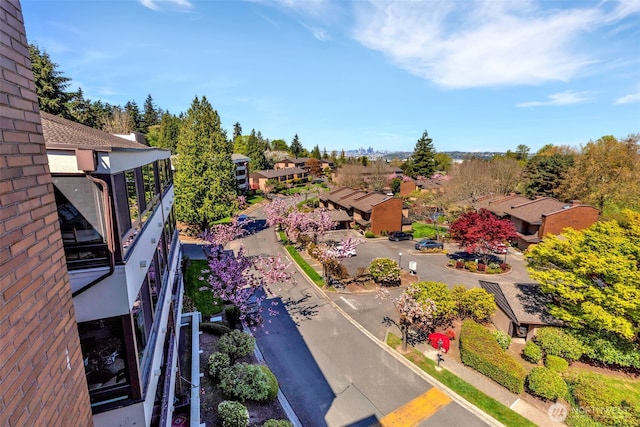 bird's eye view with a residential view