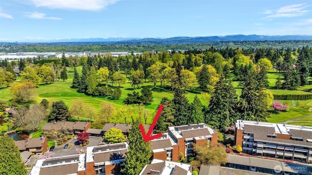 bird's eye view featuring a mountain view