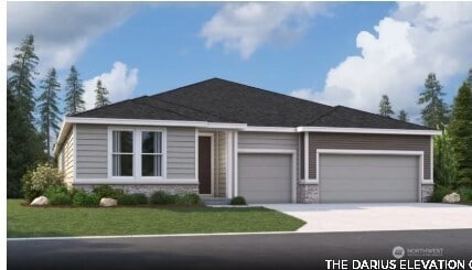 10619 132nd Ave NE Unit 101, Lake Stevens, WA 98258 - ranch-style home featuring an attached garage, driveway, and a front yard