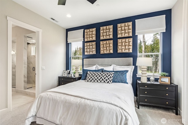 10619 132nd Ave NE Unit 101, Lake Stevens, WA 98258 - bedroom with carpet floors, ensuite bathroom, and recessed lighting