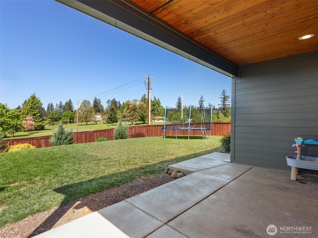 904 E Tanoak Ave, La Center, WA 98629 - view of yard with a trampoline and a patio area
