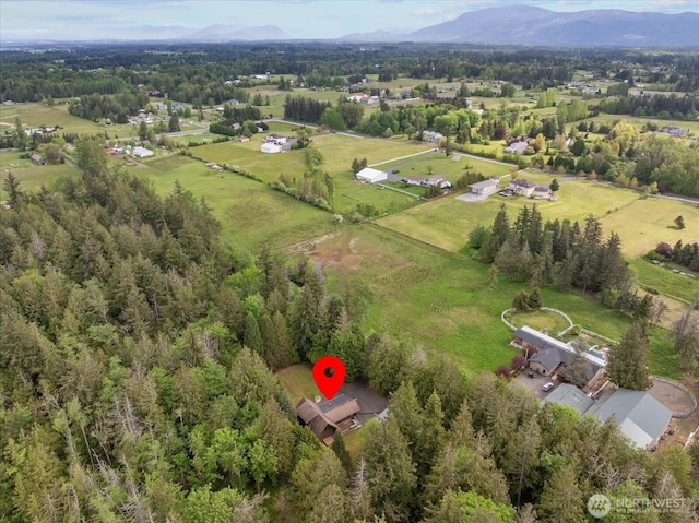 1321 E Smith Rd, Bellingham, WA 98226 - aerial view of property's location featuring a mountainous background and rural landscape