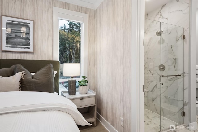 bedroom featuring baseboards