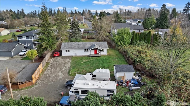 aerial view featuring a residential view