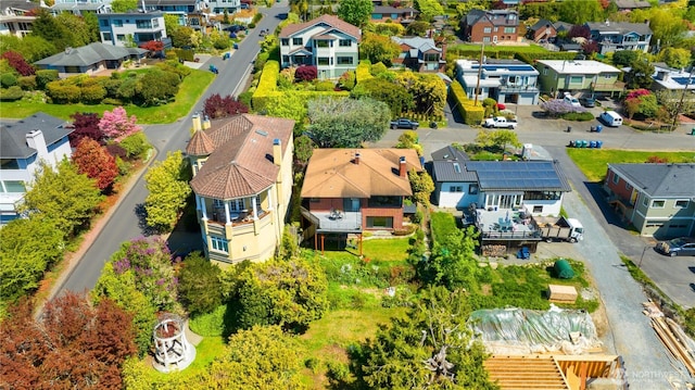 aerial view with a residential view