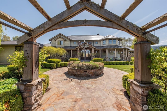 exterior space featuring french doors