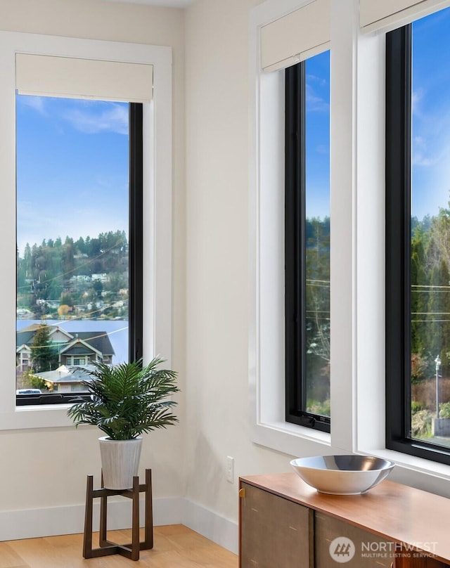 interior space featuring baseboards and a healthy amount of sunlight