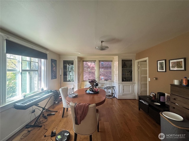dining area featuring wood finished floors
