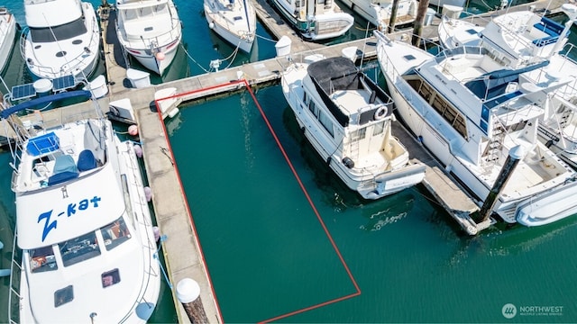 drone / aerial view of a large body of water