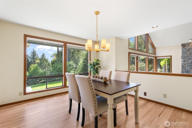 14320 2nd Ave NE, Marysville, WA 98271 - dining area featuring a chandelier, healthy amount of natural light, light wood finished floors, lofted ceiling, and recessed lighting