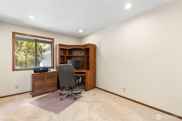 14320 2nd Ave NE, Marysville, WA 98271 - office area with carpet floors, baseboards, and recessed lighting