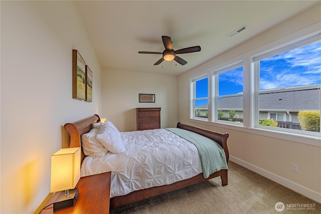 1602 Latitude Cir, Anacortes, WA 98221 - bedroom with carpet floors, baseboards, and ceiling fan