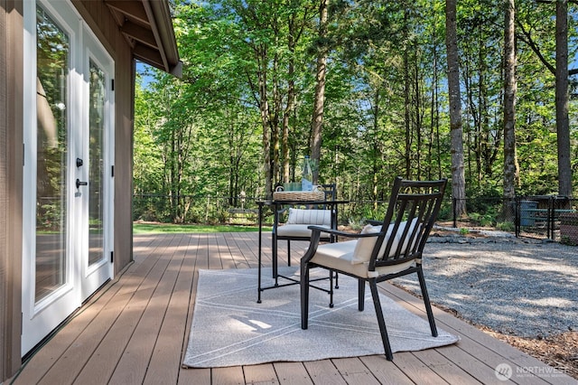 deck featuring fence