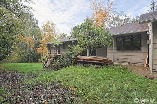 view of yard with stairway
