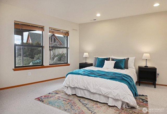 1491 Olympic Heights Ln, Freeland, WA 98249 - carpeted bedroom featuring recessed lighting, baseboards, and visible vents