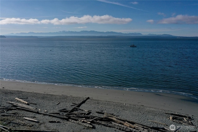 1491 Olympic Heights Ln, Freeland, WA 98249 - property view of water featuring a mountain view and a view of the beach
