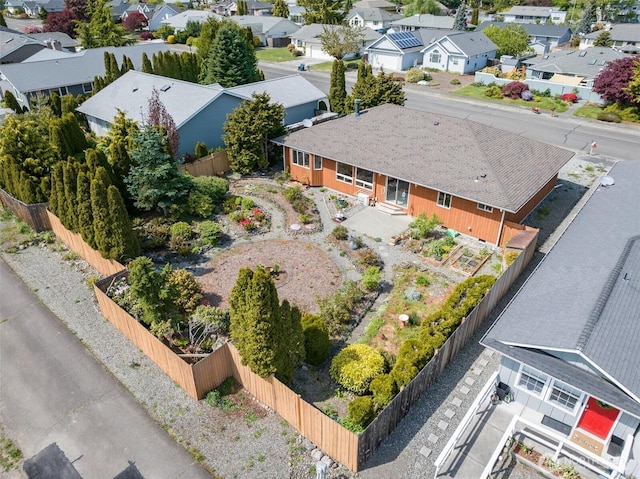 aerial view with a residential view