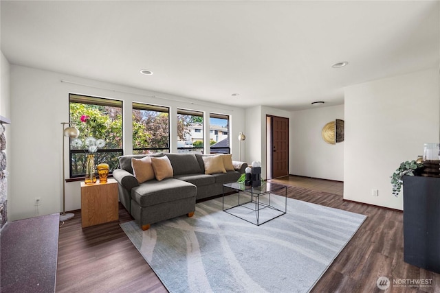 11815 77th Ave S, Seattle, WA 98178 - living area featuring wood finished floors and recessed lighting