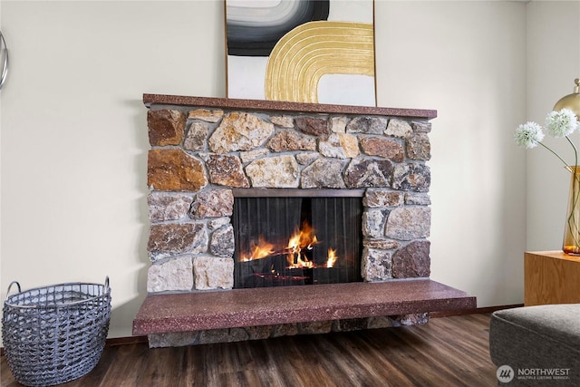 11815 77th Ave S, Seattle, WA 98178 - detailed view of wood finished floors, a fireplace, and baseboards