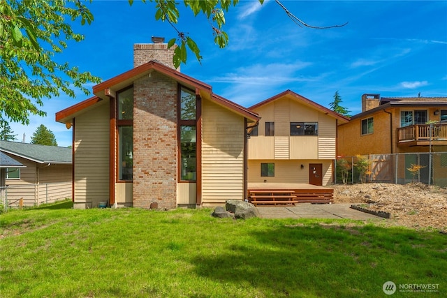 11815 77th Ave S, Seattle, WA 98178 - rear view of property featuring a chimney and a deck