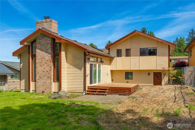 11815 77th Ave S, Seattle, WA 98178 - back of house featuring a chimney and a deck