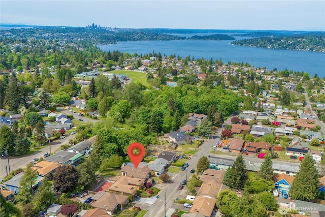 11815 77th Ave S, Seattle, WA 98178 - aerial perspective of suburban area featuring a large body of water