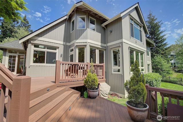 wooden terrace with fence