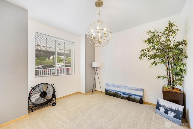 825 Harrington Pl SE Unit 2145, Renton, WA 98058 - misc room with a chandelier, carpet flooring, and baseboards