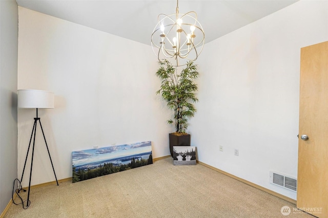 825 Harrington Pl SE Unit 2145, Renton, WA 98058 - carpeted spare room featuring a chandelier and baseboards