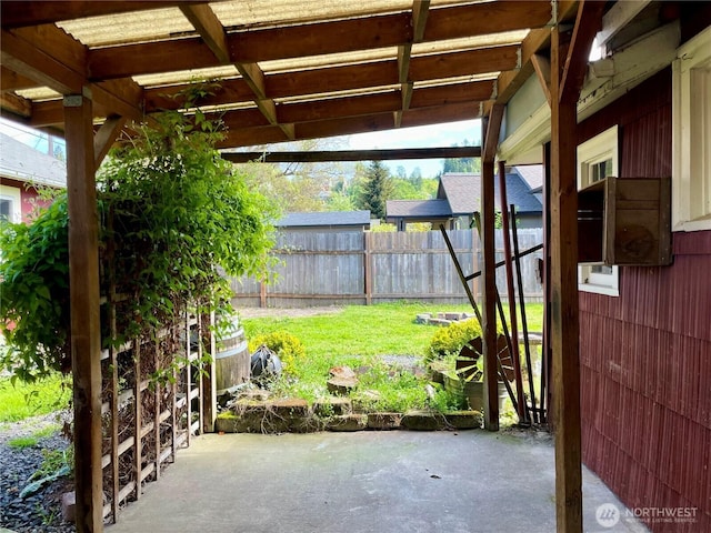 view of patio with fence
