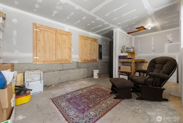interior space with concrete flooring