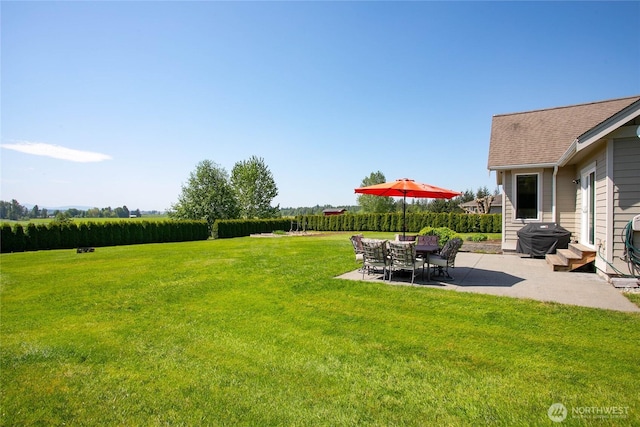 view of yard featuring a patio