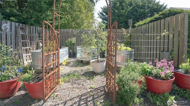 2078 11th St, Port Townsend, WA 98368 - view of yard featuring a vegetable garden and fence